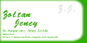 zoltan jeney business card