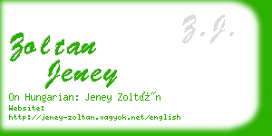 zoltan jeney business card